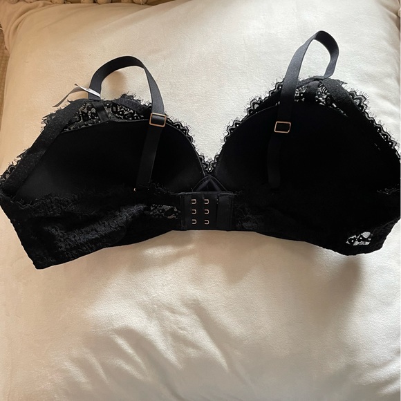 Aerie Real Power Wireless Push Up Eyelash Lace Bra - Black - Picture 5 of 9